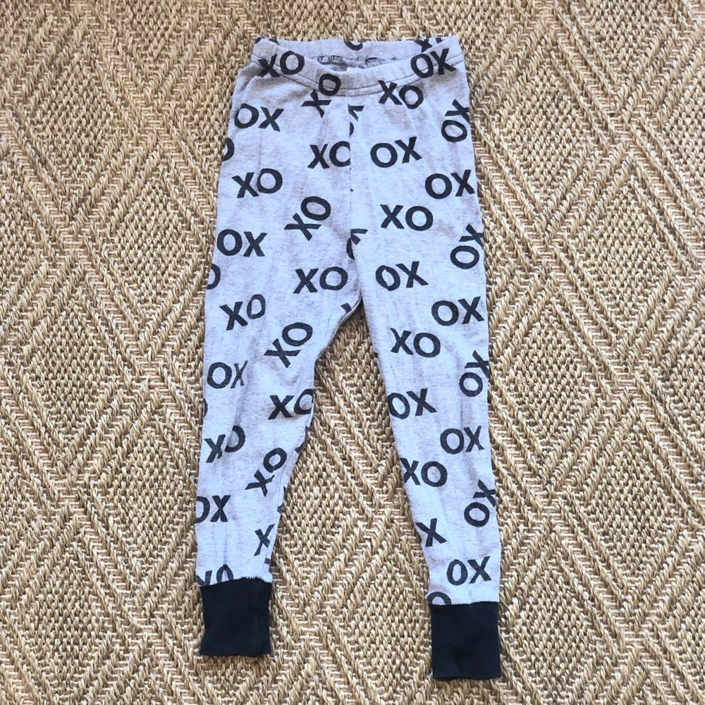 Black "XO" in Grey Pajama Pants . 18 months